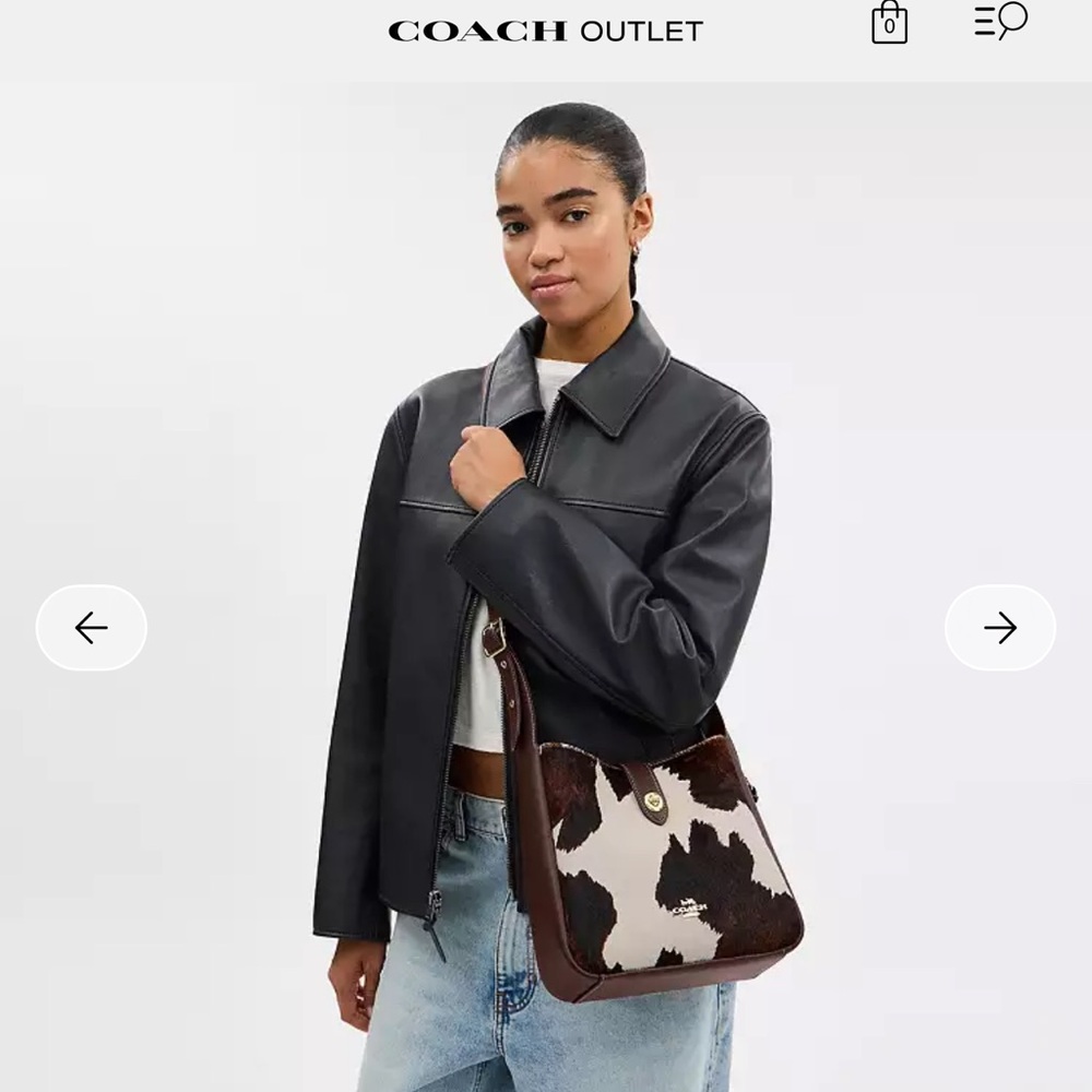 Coach Hadley Crossbody Bag - Brown and White Cow Print - Picture 2 of 8